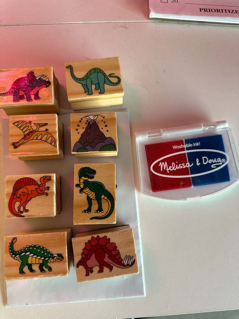 Melissa & Doug Dinosaur Wooden Stamp Set